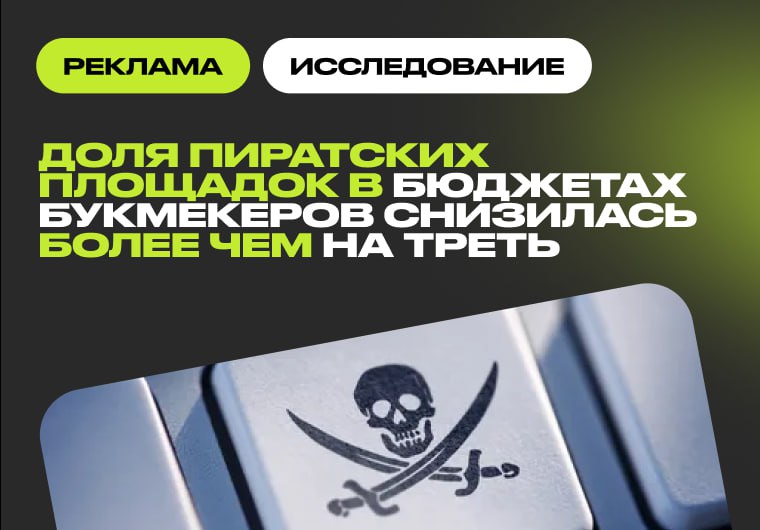 Доля пиратских сайтов в рекламных бюджетах букмекеров сократилась в 1