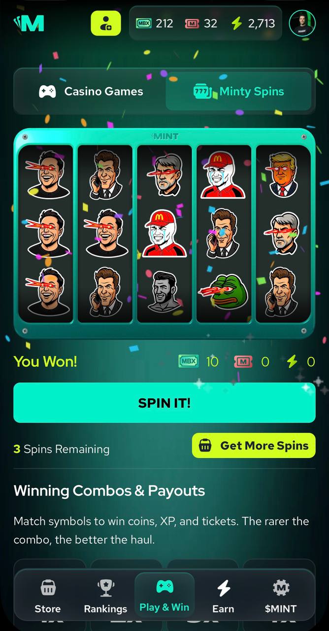 Mint io запускает ТГ-казино с уникальными механиками